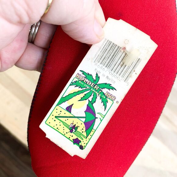 Vintage 1995 Budweiser Logo Beer Bottle Zipper Koozie Collectible with Tag - Picture 3 of 8